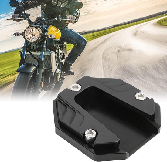 Zijstandaard Uitbreidingsplaat voor Motorfietsen, Aluminium Steunpad, Zwart, Hoogwaardige Accessoire voor Stabiliteit en Veiligheid — afbeelding 5