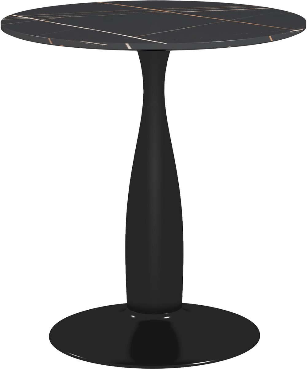 Homona Eettafel rond - Geschikt voor 2 personen - Ø70 x 74 cm - Zwart