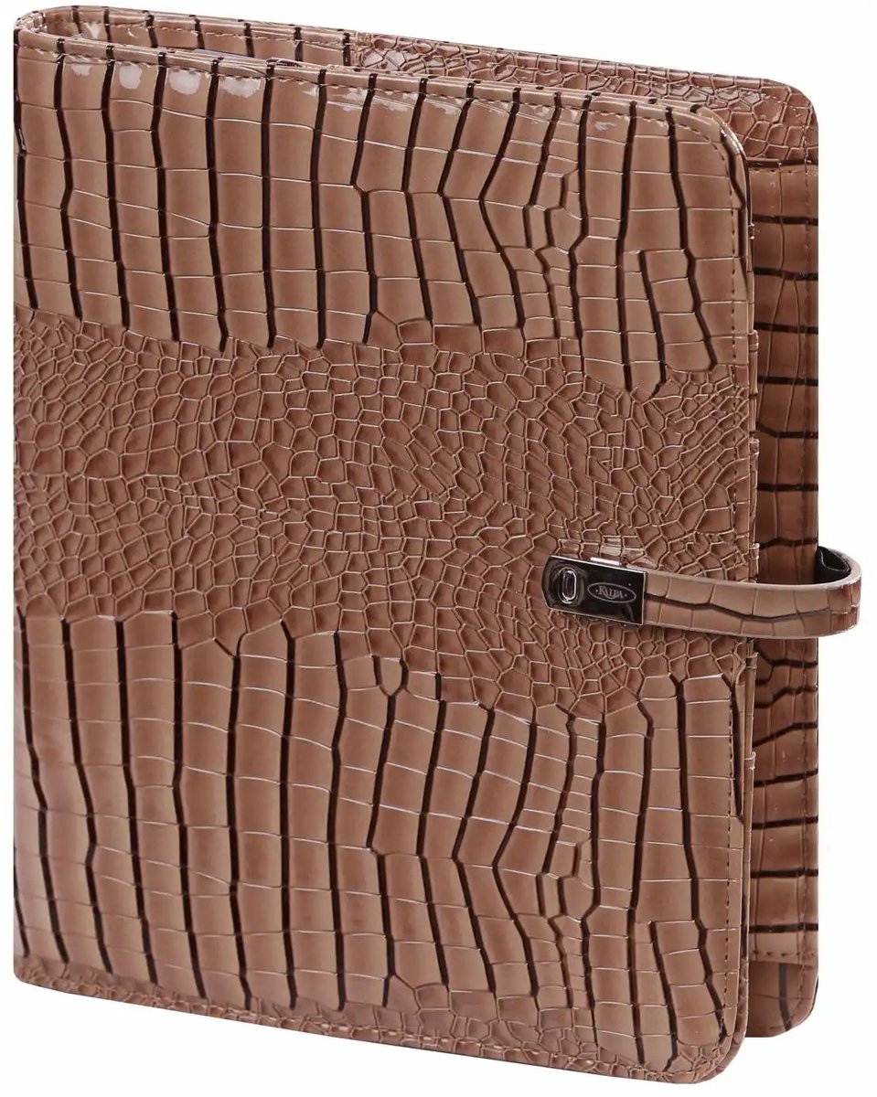 1011-63 A5 Agenda glans Croco Taupe 1 week per 2 paginas 2026-2027-2028