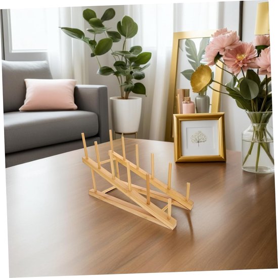 2 Stuks Plateaus Standaard Laags Displayrek Desktop Organizer voor Boeken Kunstwerken Foto Tijdschriften Serveerschalen Stevig Multifunctioneel Rek — afbeelding 2