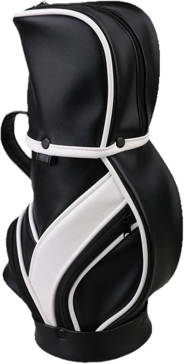 Koeltas voor wijnflessen – waterdichte wijntas voor golf – draagbare draagtas van PU met meerdere vakken voor feestjes, , picknick, Zwart en wit., Se référer au descriptif, Zie