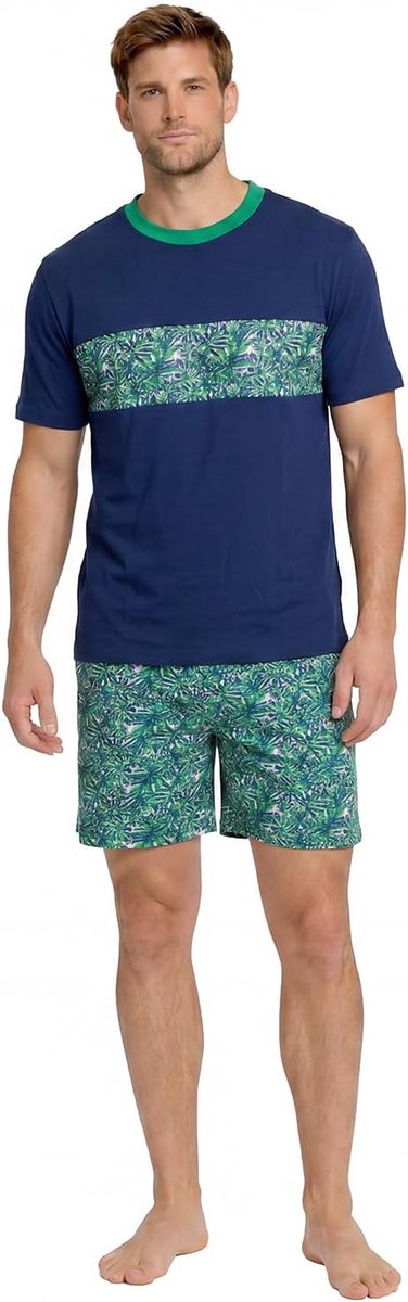 Heren KL30000 zomerpyjama met korte mouwen van katoen