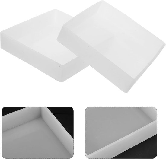 2 Stuks Hars Sieraden Schimmel Hars Craft Supplies Epoxy Onderzetter Mal Vierkante Uv-hars Mal Lade Voor Benodigdheden Voor Het Maken Van Sieraden White — afbeelding 5
