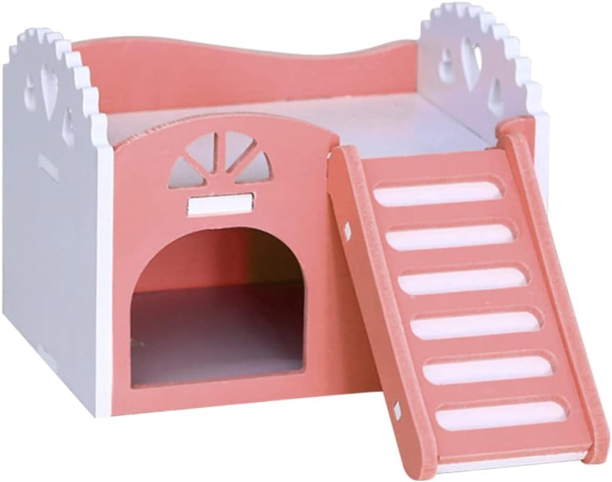 Houten Hamsterhuis Kokosnoot Bed Voor Dwerghamsters Muizen Gerbils Cavia Geen Verf Zelfmontage