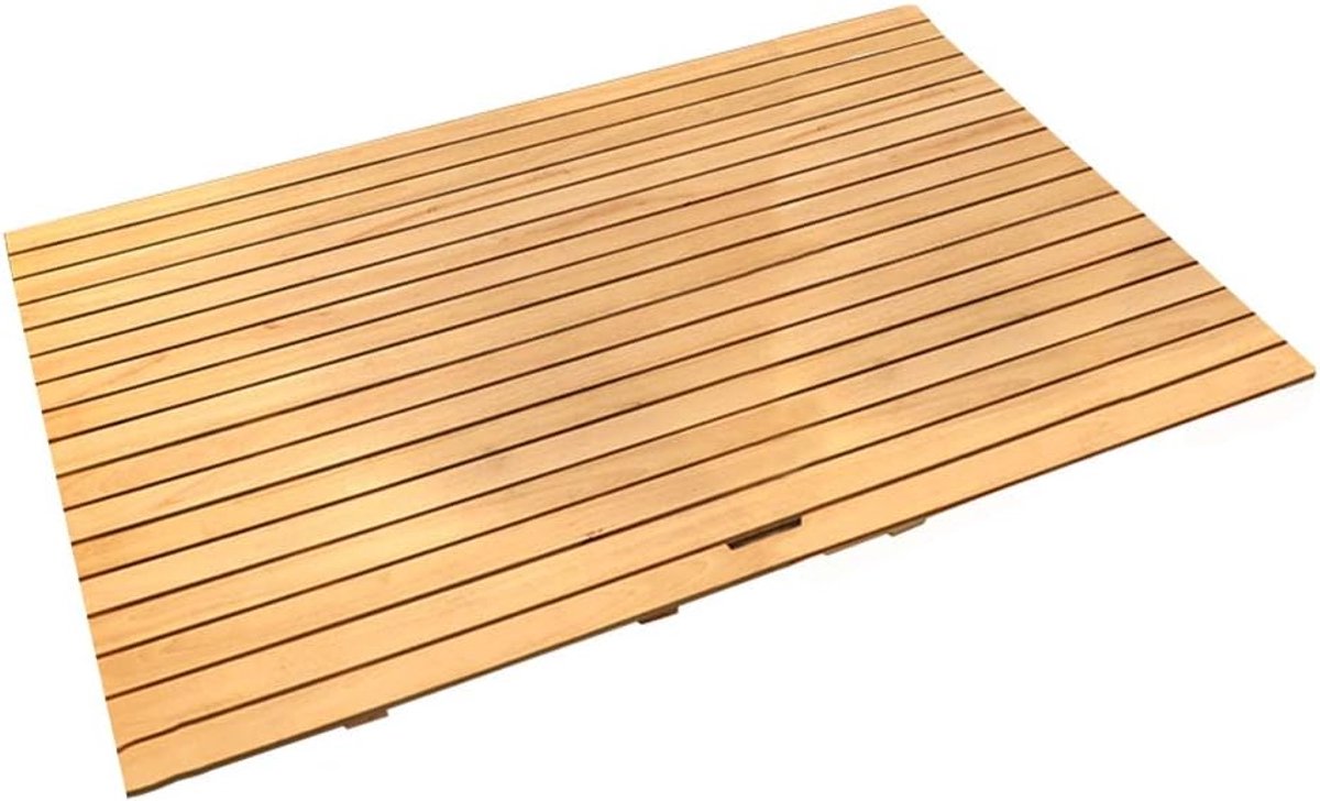 Houten Witte Eiken Badmat Stevige Waterdichte Badkamer Douche Badkuipen Anti Slip Vloermatten (Kleur: Naturel, Maat: 75x120cm)