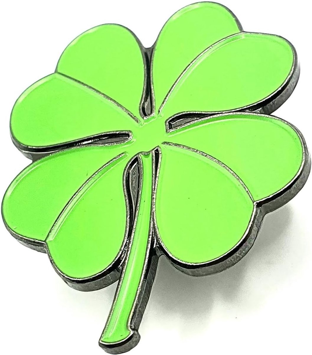 4 blad klaver groene Ierse geluk metalen emaille pin badge, Eén maat, Metaal