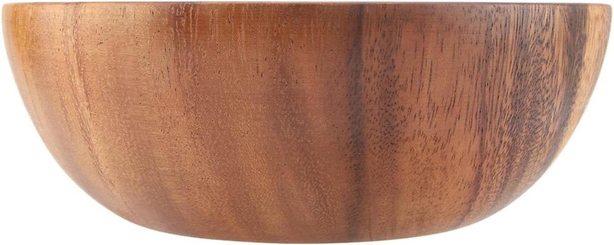 Acacia houten kom, handgemaakt keukengerei voor salade, soep, rijst, 20 x 7 cm, afwerking, uniek korrelontwerp