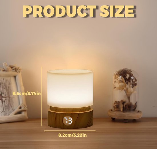 Touch-bedlampje, timernachtlampje, babynachtlampje, USB-oplaadbaar kindernachtlampje, met timerfunctie, drie modi, voor kinderkamer, woonkamer, camping - warmgeel van Merkloos — afbeelding 2