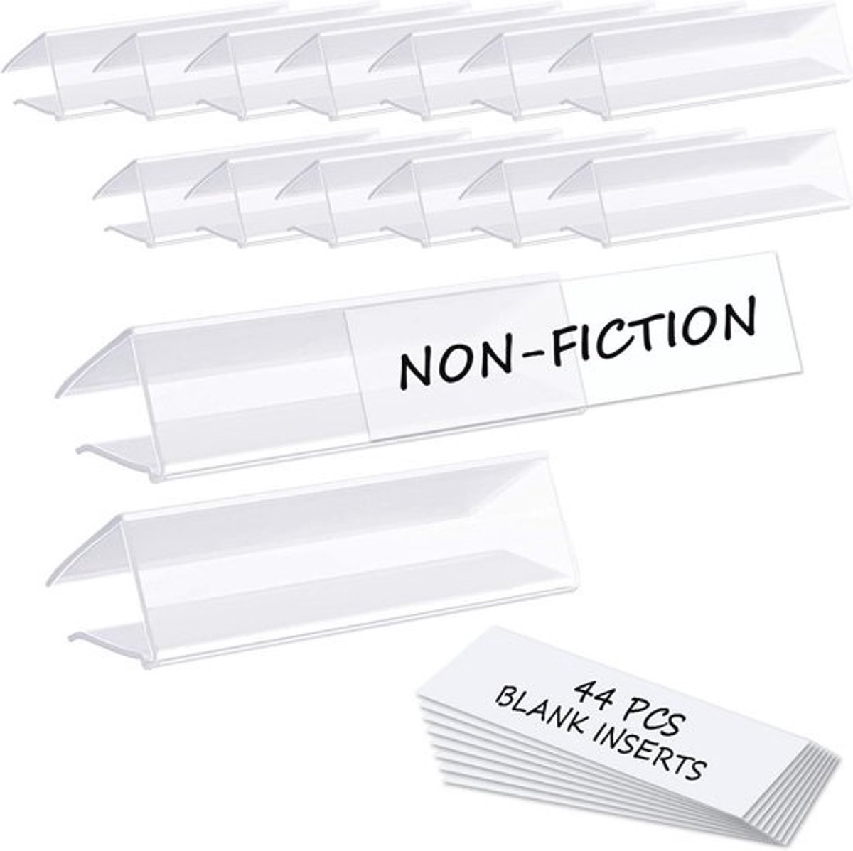 Labelhouders voor planken - 44 stuks 3 x 7/8 inch - voor organisatie en bescherming van etiketten