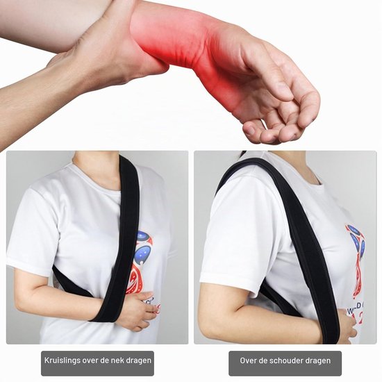 Verstelbare en Lichtgewicht Schoudersteun met Arm Lussen voor Comfort en Ademend Vermogen, Ideaal voor Blessures aan Arm en Elleboog — afbeelding 3