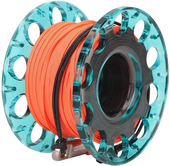 Diving Finger Coil met Aluminium Reel en RVS Karabijnhaak voor Onderwater Avonturen en Duiken — afbeelding 3