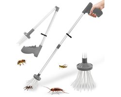 Attrape-insectes – Attrape-araignées – Attrape-insectes avec manche pliable – Capture et libération sûres des araignées sans contact – Extensible jusqu'à 83 cm – Gris