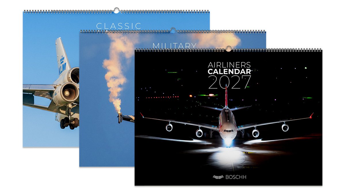 Kalender Combideal | BOSCHH Airliners 2027 Calendar + Military Aviation 2027 Calendar + Classic Airliners 2027 Calendar | A3 Formaat wandkalender