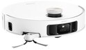 Witte robotstofzuiger met AI Action camera en gouden draaiknop.