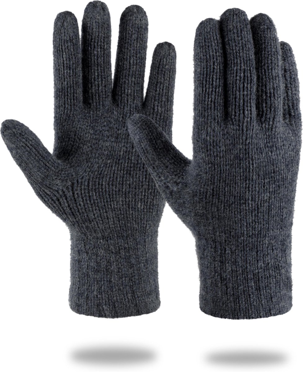 Merino gebreide vingerhandschoenen „Onslow“ Grijs