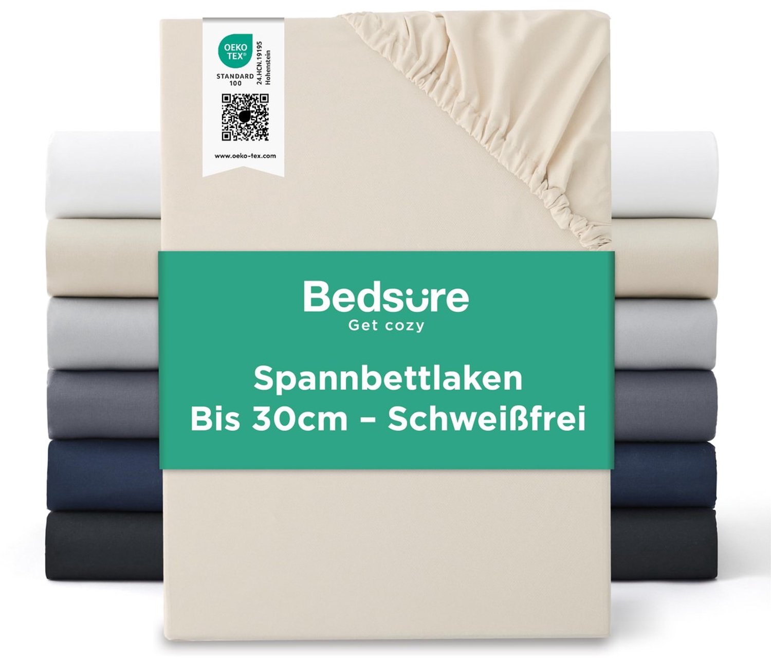 Duraxl Hoeslaken - 180 x 200 cm - Microvezel - Beige
