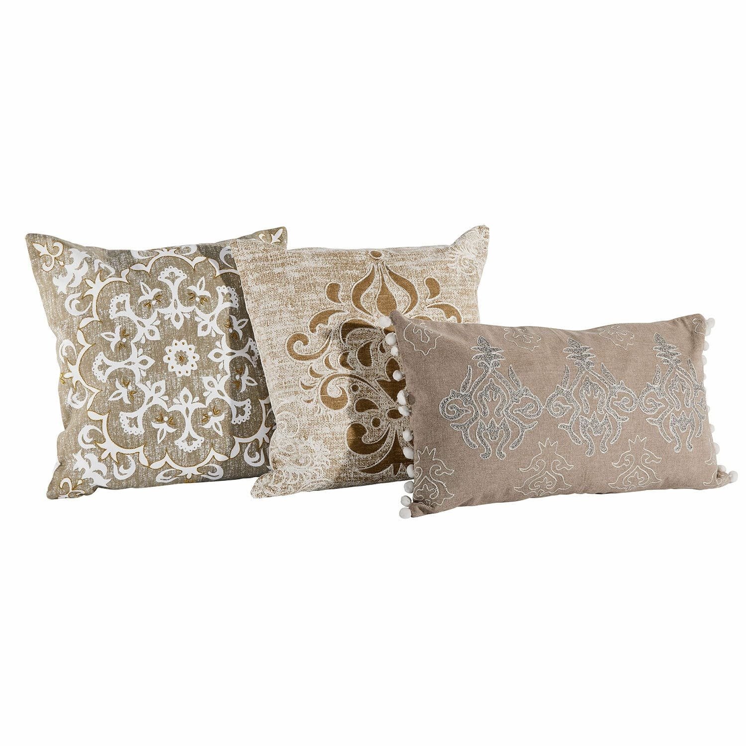 Loberon Kussenhoes set van 3 Emelin crème