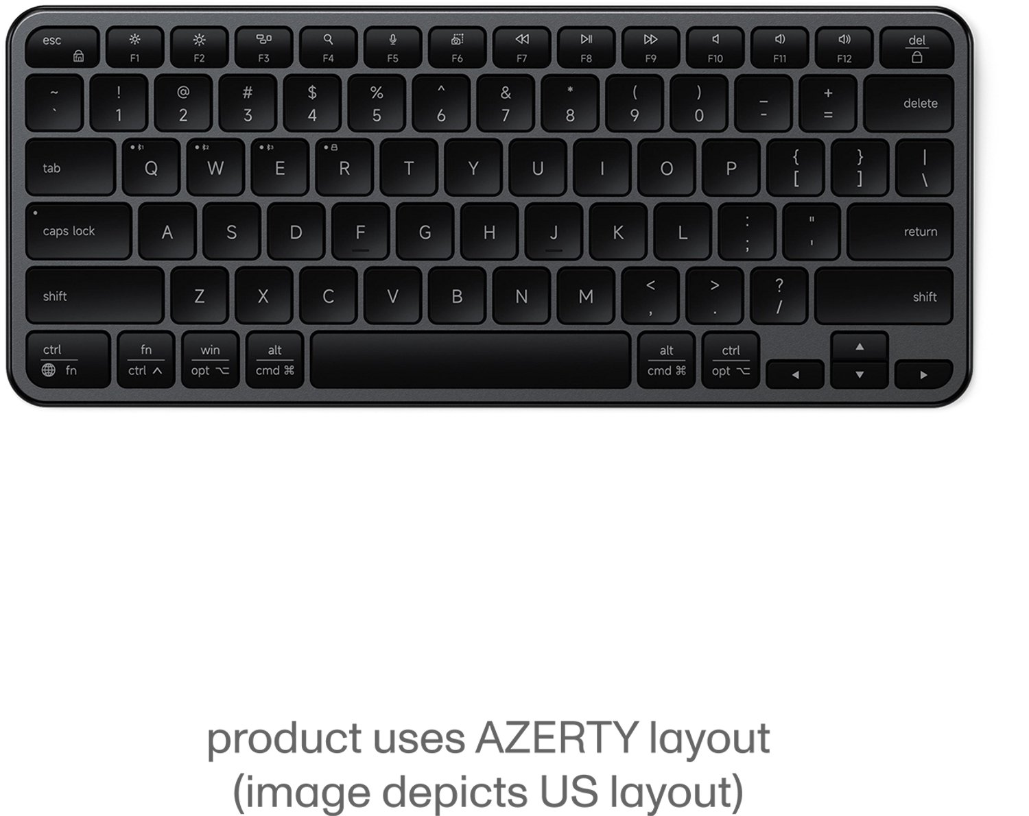 Satechi Slim EX1 Draadloos Toetsenbord (AZERTY) – Geschikt voor Mac en Windows – Bluetooth 5.3 / 2.4Ghz USB-C dongle – Oplaadbaar via USB-C – Koppel met meerdere devices - Zwart