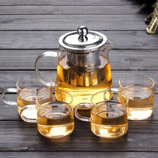 Stijlvolle theepot voor één persoon met hittebestendig roestvrijstalen filter, ideaal voor thee en koffie (450 ml) — cadeau in Koken & Dineren - foto 3