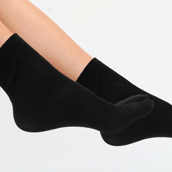 3 Paar Tabi Sokken - Katoen & Viscose - Unisex - Zwart, Wit, Grijs — afbeelding 4