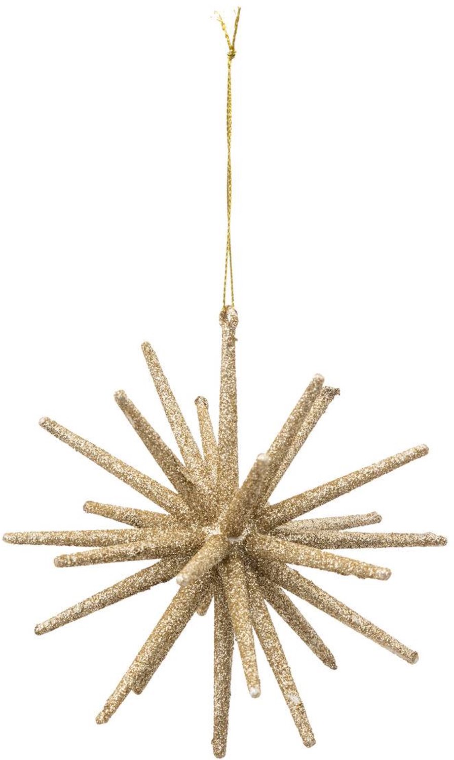 Feeric lights & Christmas Goudkleurige plastic kerstzee-egel, diameter 10 cm Doré