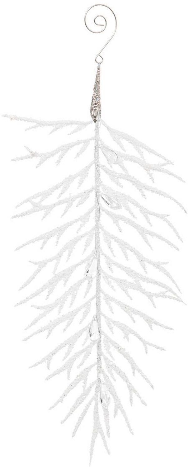 Feeric lights & Christmas Witte plastic kerstvaren, 34 cm Blanc