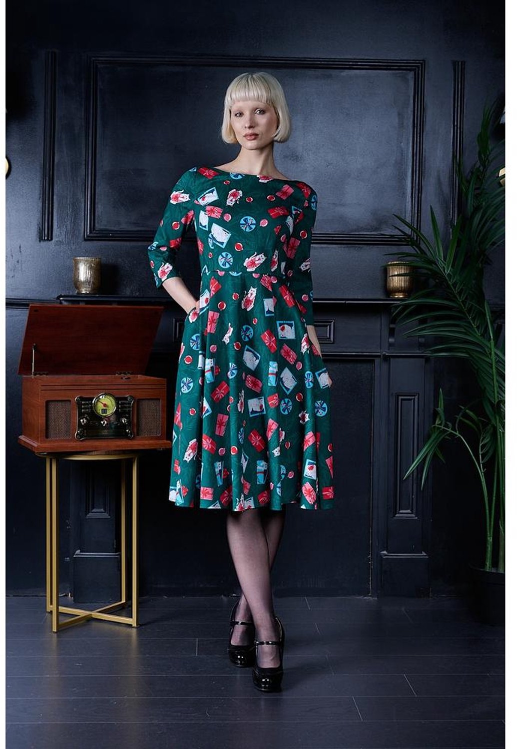Banned - Barbara Under The Tree Flare jurk - XL - Groen