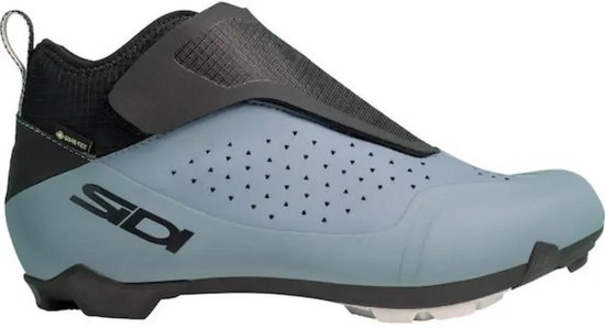 Grijze Sidi Glacies winter MTB-fietsschoen met GORE-TEX, zwarte accenten en een robuuste rubberen zool.