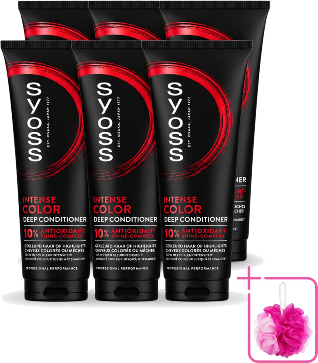 6 x Syoss - Intense Color - Deep Conditioner - Kleurbehoud tot 12 Weken - 250 ml - Bulkverpakking - Kleurbehoud - Douchemop - Gekleurd haar