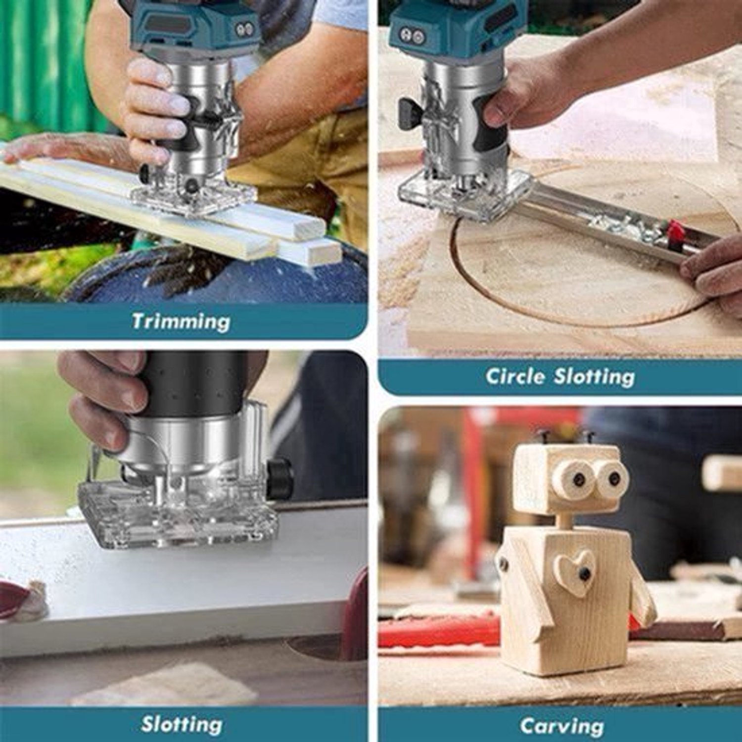 Borstelloze Houten - Router Machine - Houtbewerking Elektrische - Trimmer - Houten Carving Malen Snijdende - Power Tools - 30000RPM