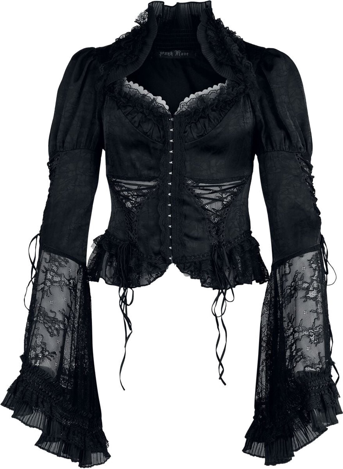 Punk Rave Goth Gorgeous Shirt Dames Blouse - zwart - 4XL