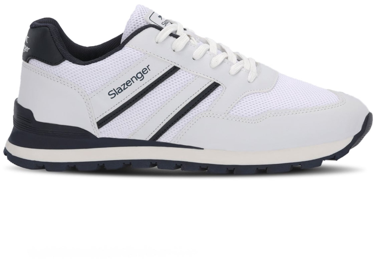 Slazenger Sanchez Heren Sneakers - Wit / Marineblauw