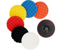 7-delige Polijstspons Set 150mm Polijstschijf Polijst Polijstpads Klittenband Polijstschijf