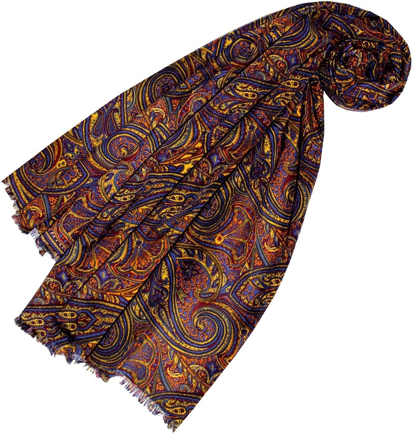 Lorenzo Cana Luxe Katoen-Zijde Sjaal Paisley 70x190cm Multikleur