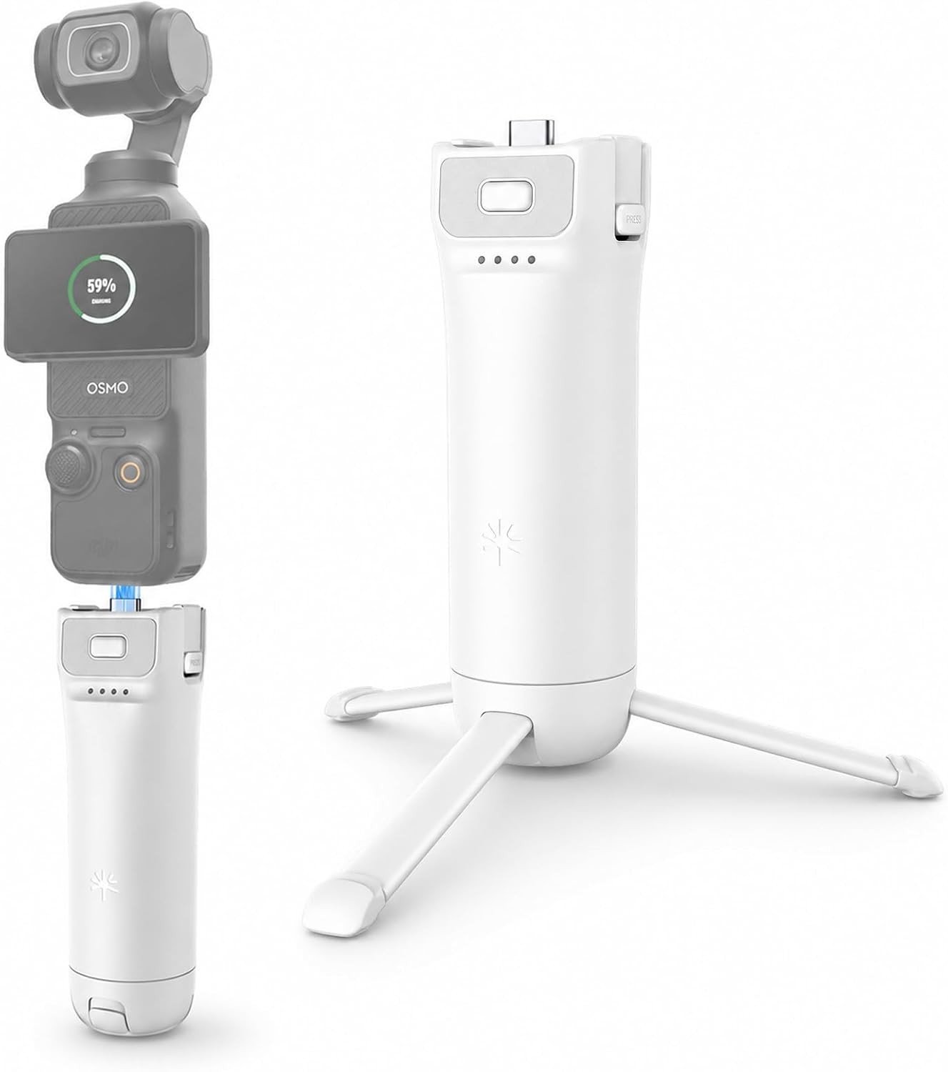 Accugreep voor Dji Osmo Pocket 3, Pocket 4 en Pocket 4P - Verbeter je opname-ervaring met extra batterijduur en grip