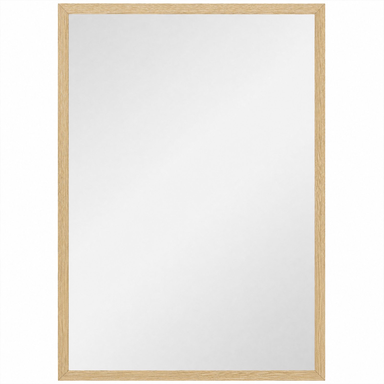 Homona Wandspiegel - Rechthoekig - Met MDF-frame - Horizontaal en verticaal monteerbaar - 50 x 70 cm - Naturel