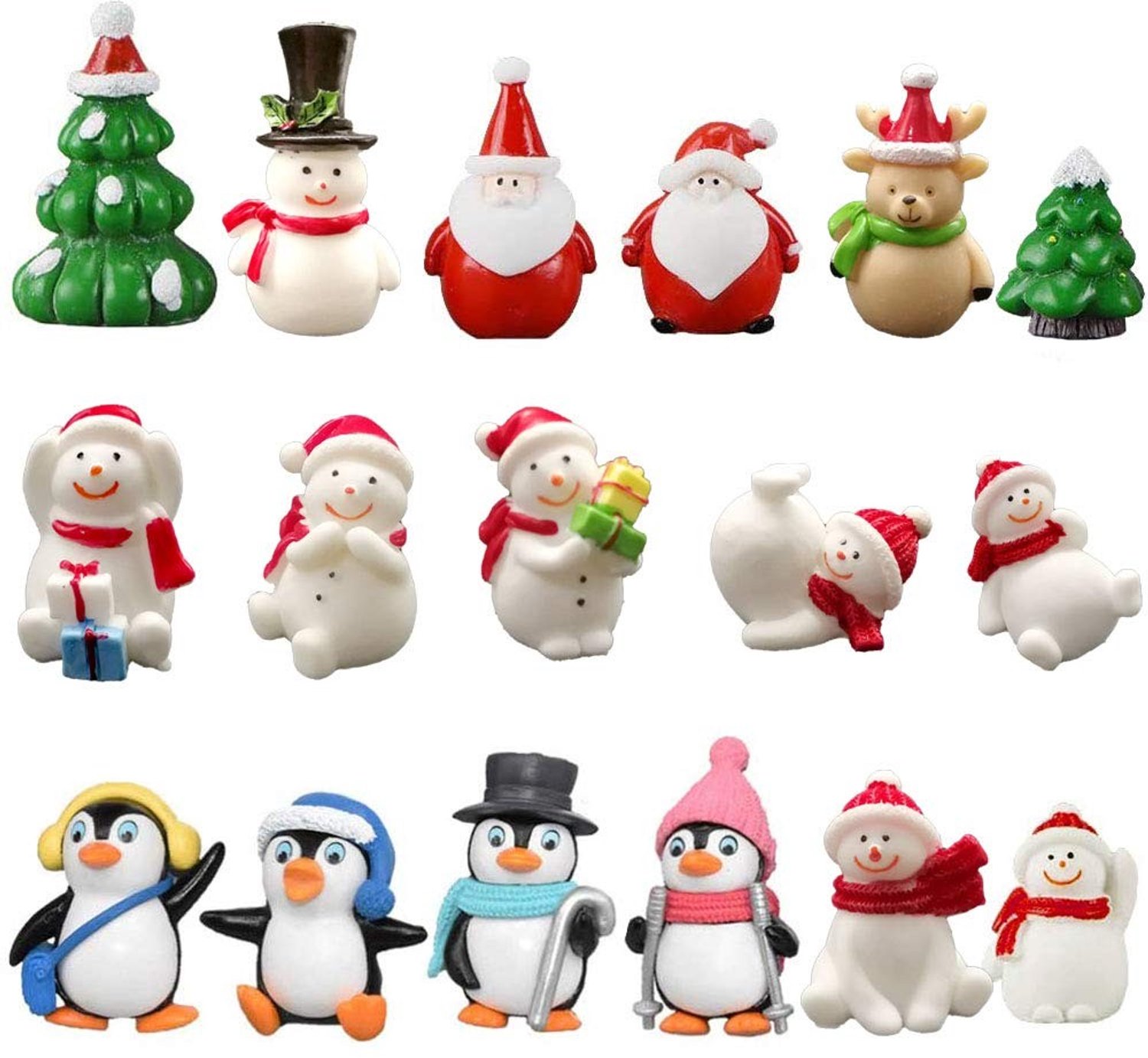 Set van 17 Mini Kerstdecoraties voor DIY Projecten