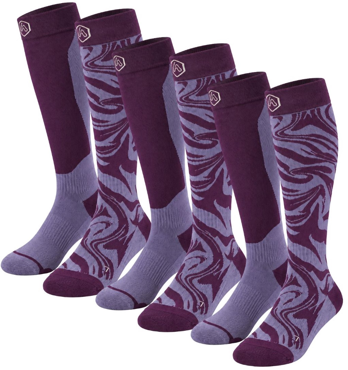 Apollo Dames Skisokken 6 Paar Zebraprint Paars