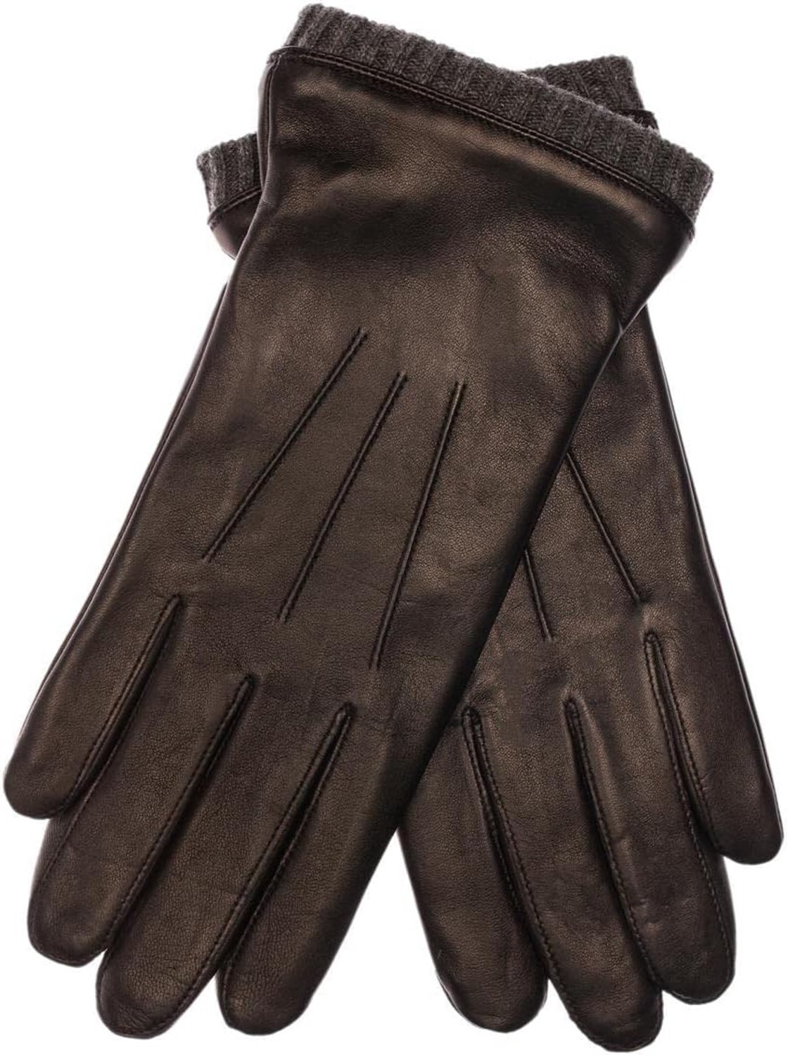 Heren Leren Handschoenen met Fleece Voering - Zwart