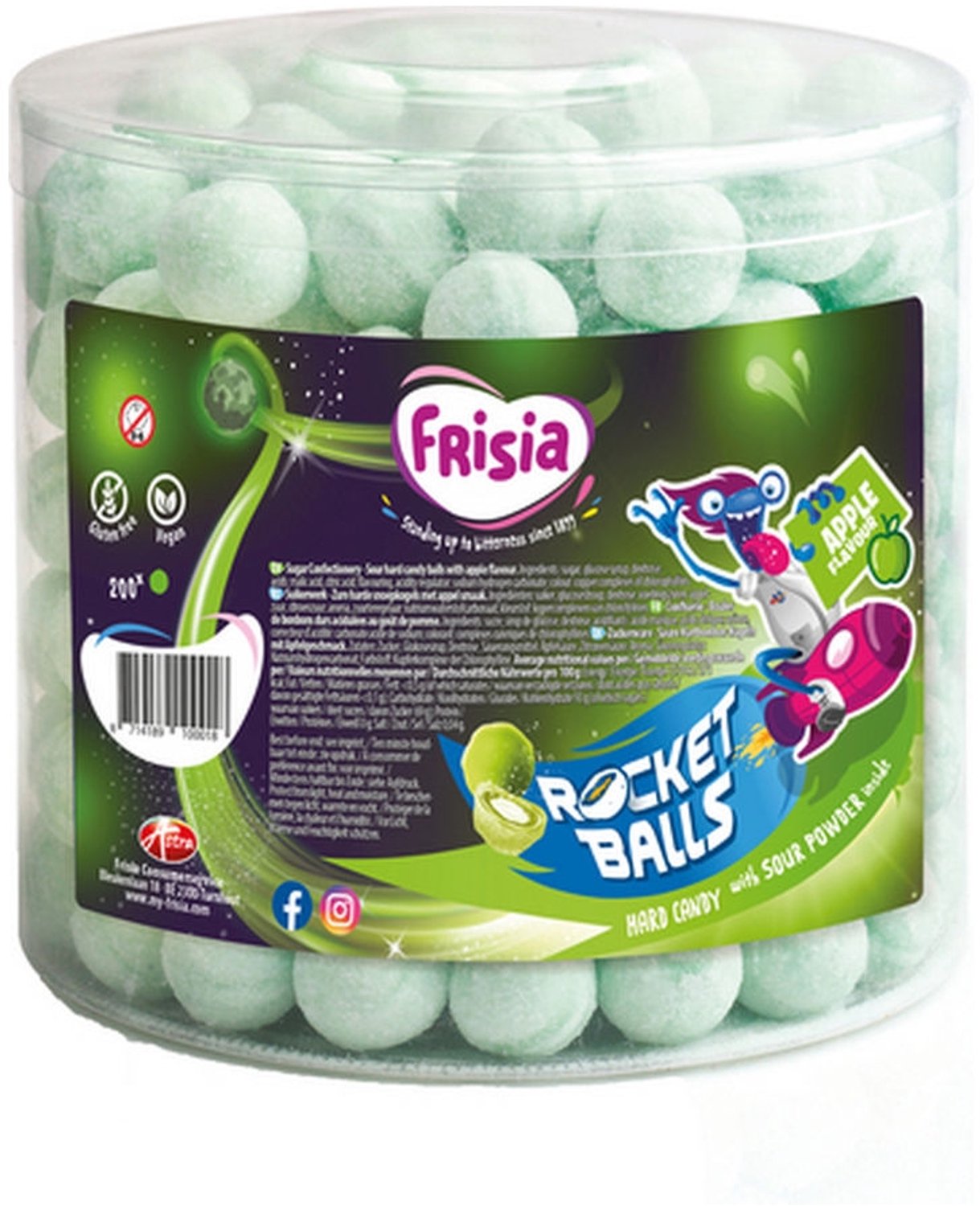 Rocket Balls - Zure Kogels - Appel - 200 stuks - Omdoos 6x