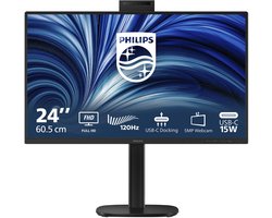 Philips 24B2U3301H - 24 inch Full HD Business Monitor - Webcam - USB-C 90W - RJ45 - 120Hz - 5 jaar garantie