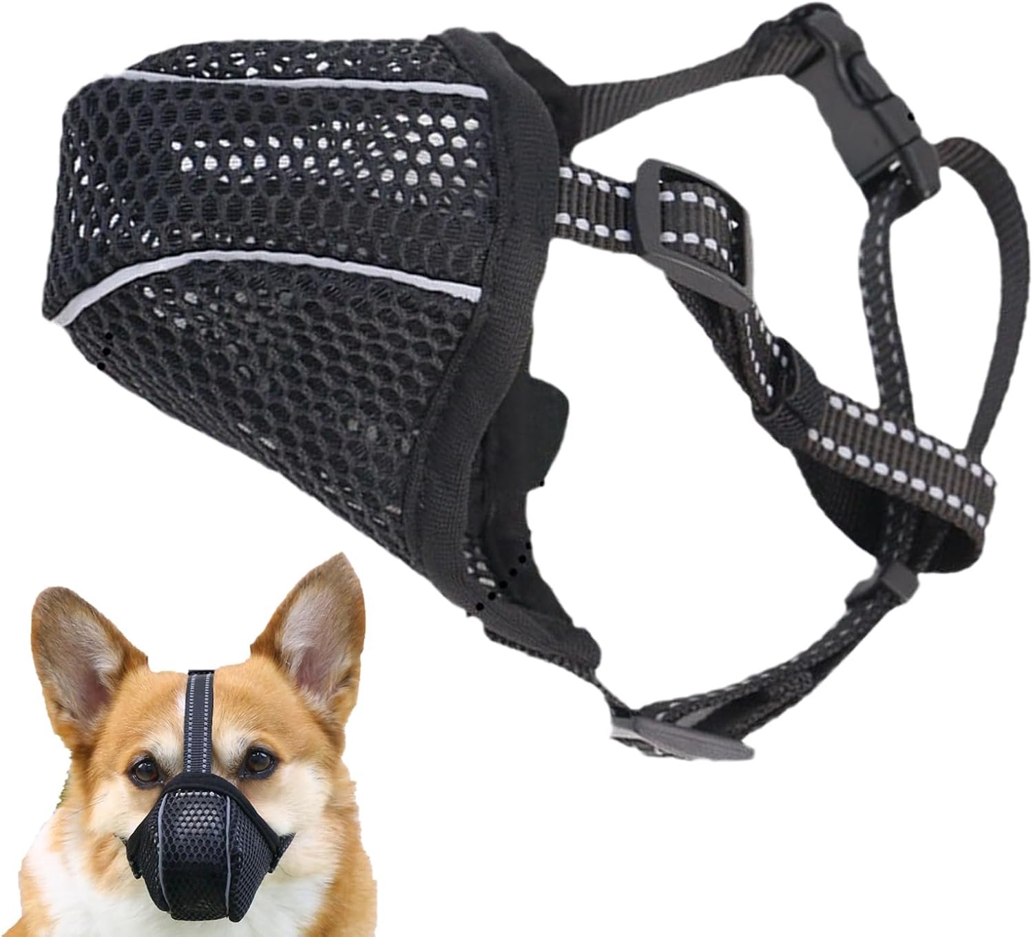 Muilkorf Medium Honden - Groot - Ademend Mesh - Voorkomt Bijten en Blaffen - Homevero