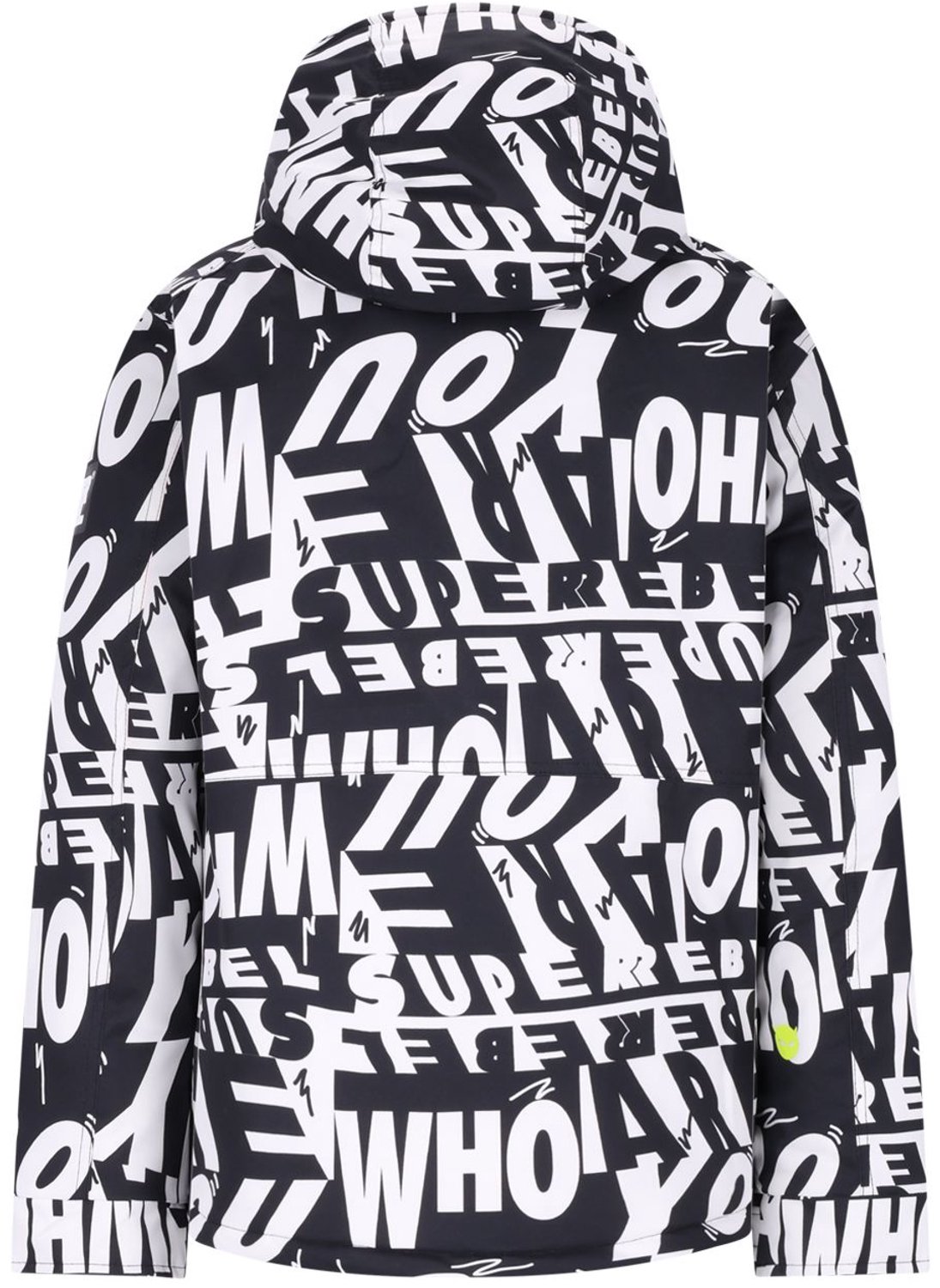 SUPER REBEL space ski technical fleece hooded jacket Ski jack jongens Zwart