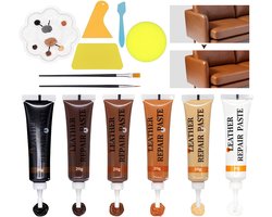 Lederreparatieset - 6 kleuren - Voor het herstellen van leer - Bruin - Mixbaar