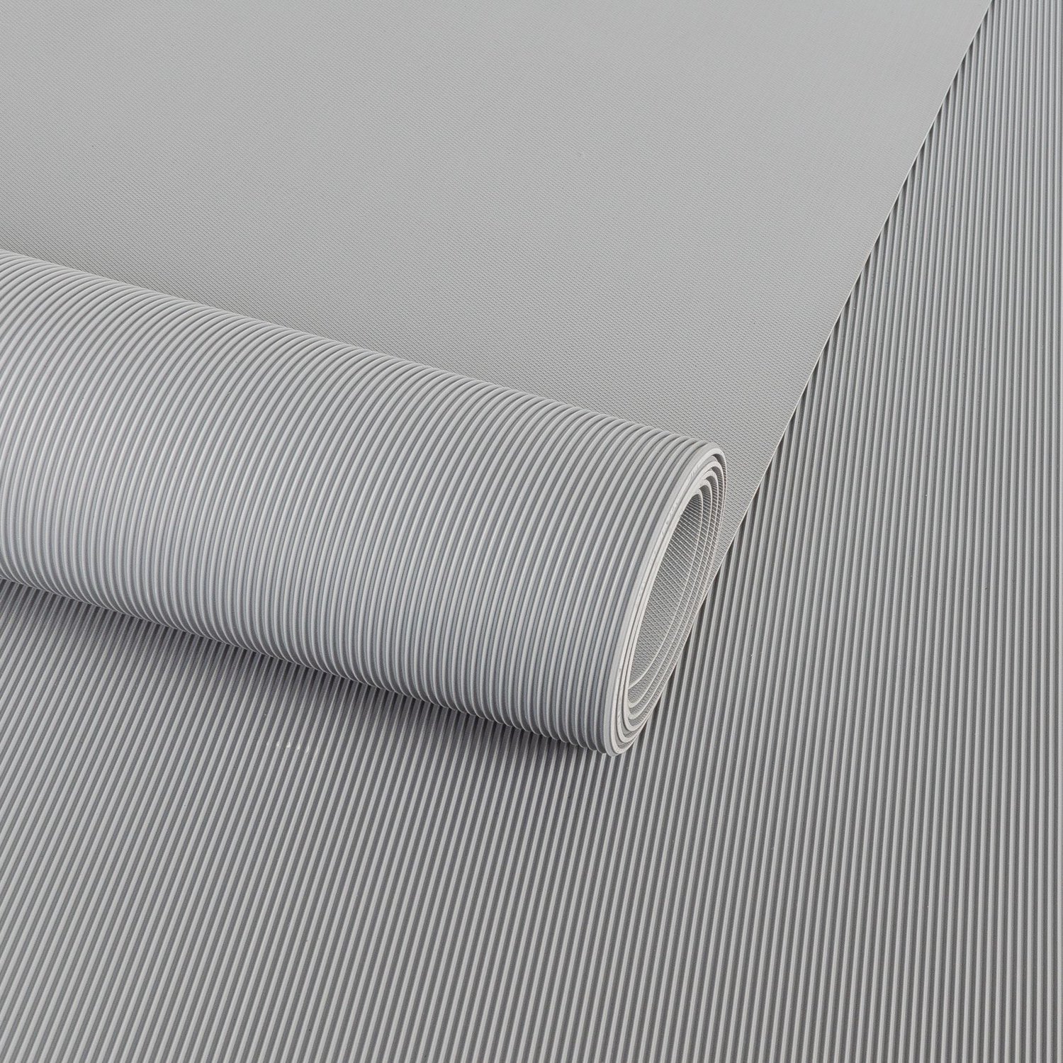 ANRO Fijngeribbeld Rubberen mat Grijs 100x190 cm - TPE 3 mm - Geurarm