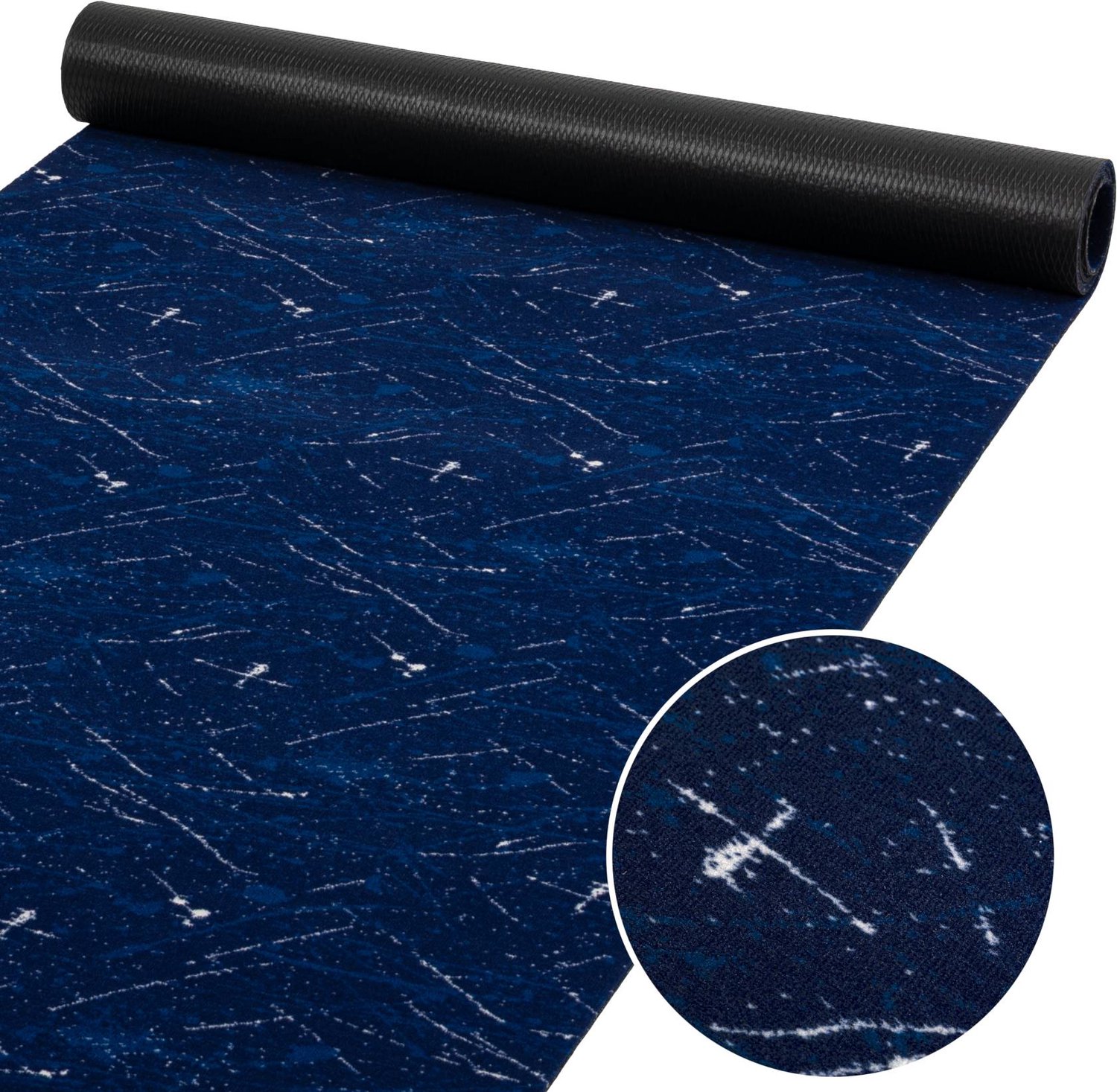 ANRO Keukenloper Rahma Blauw 350x67cm – Tapijtloper Wasbaar Antislip Gangloper Hal Laagpolig
