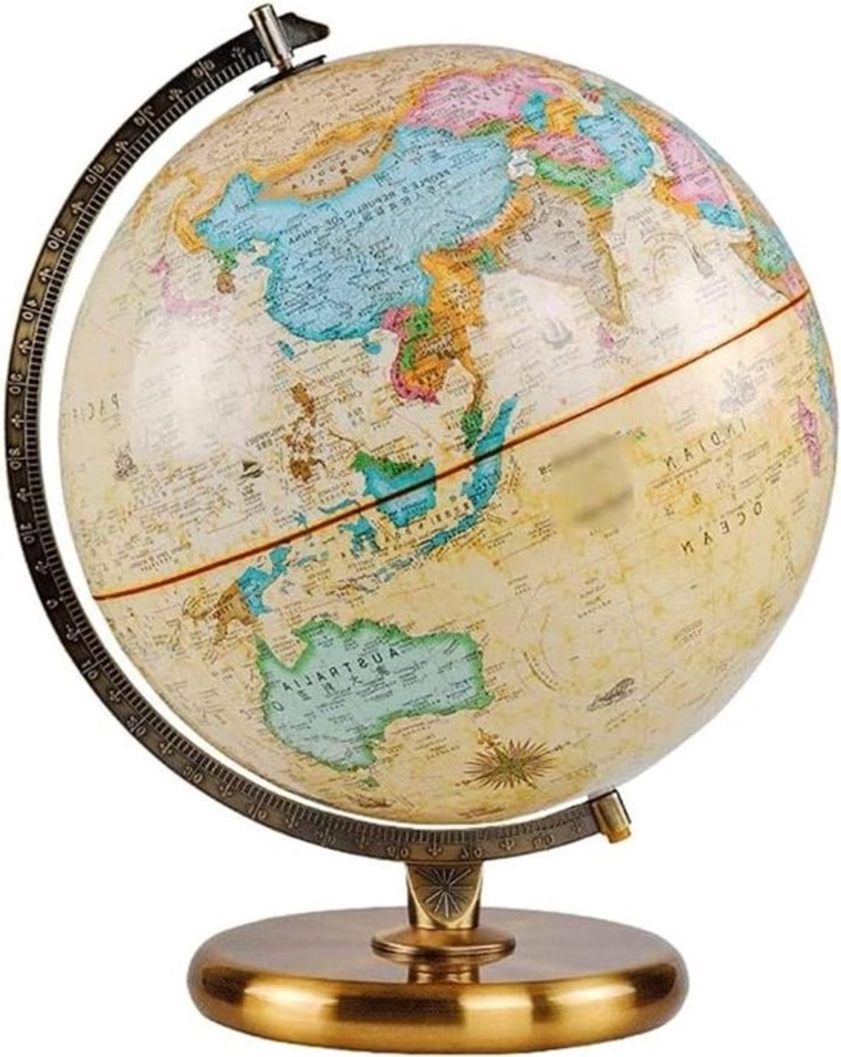 Educatieve wereldbol - Bureaumodel aardbol - De wereld ontdekken - Tweetalig, metalen standaard - 30 cm diameter - Meerkleurig