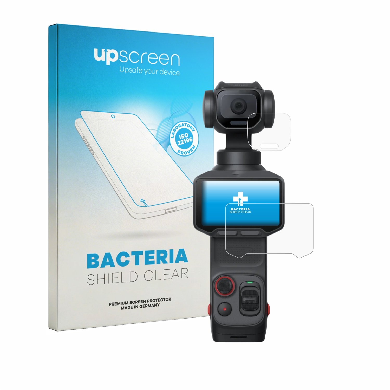 upscreen - Screenprotector voor Insta360 Luna Pro (Display + Lens) - Folie Beschermfolie transparant antibacterieel