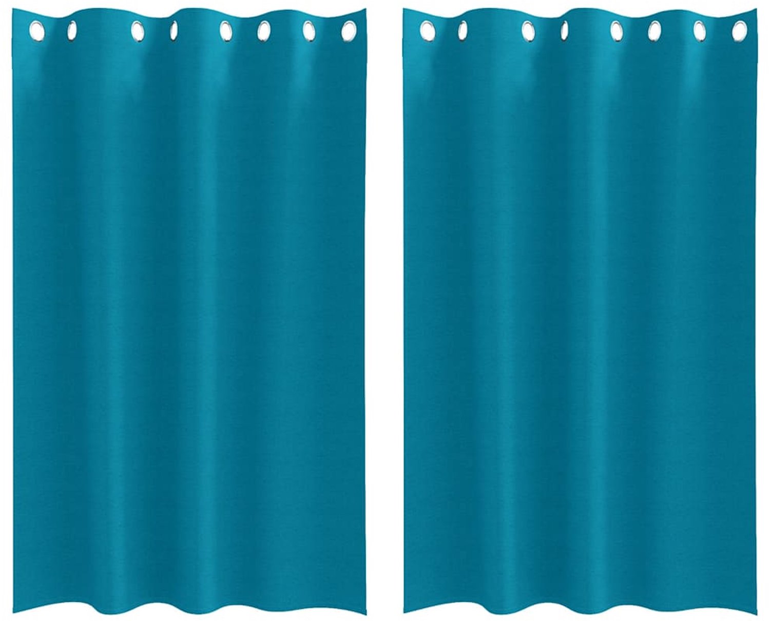vidaXL Blackout - Gordijnen - met - Ringen - 2 - st - Turquoise - 175 - x - 140 - cm