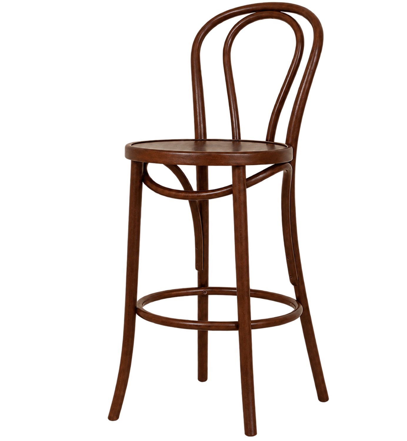 Fameg Vienna Thonet No. 18 houten barkruk - walnoot - 65 cm - kookeiland kruk - retro - horeca - klassiek